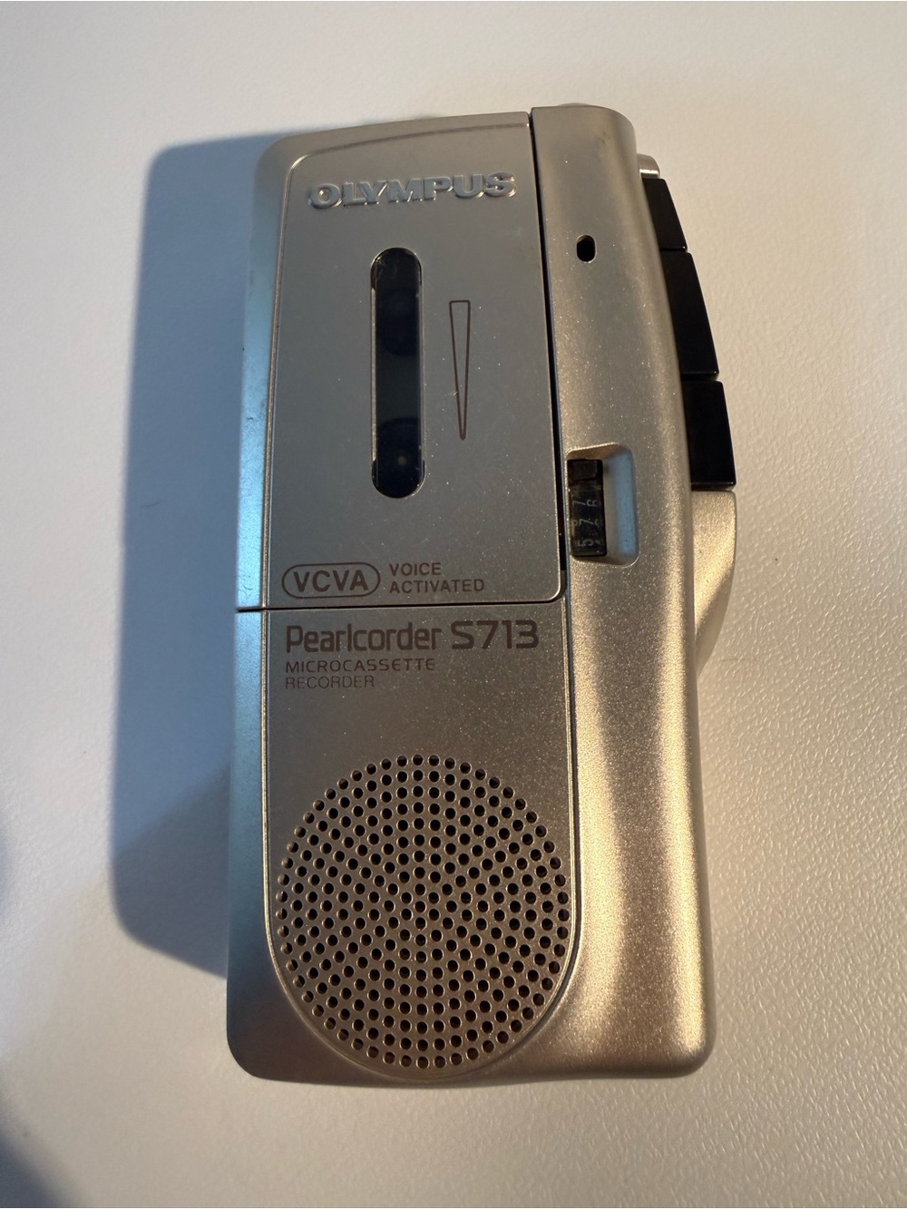 ⁠Olympus Pearlcorder S713 Microcassette Recorder VCVA Voice Activated TESTED⁠